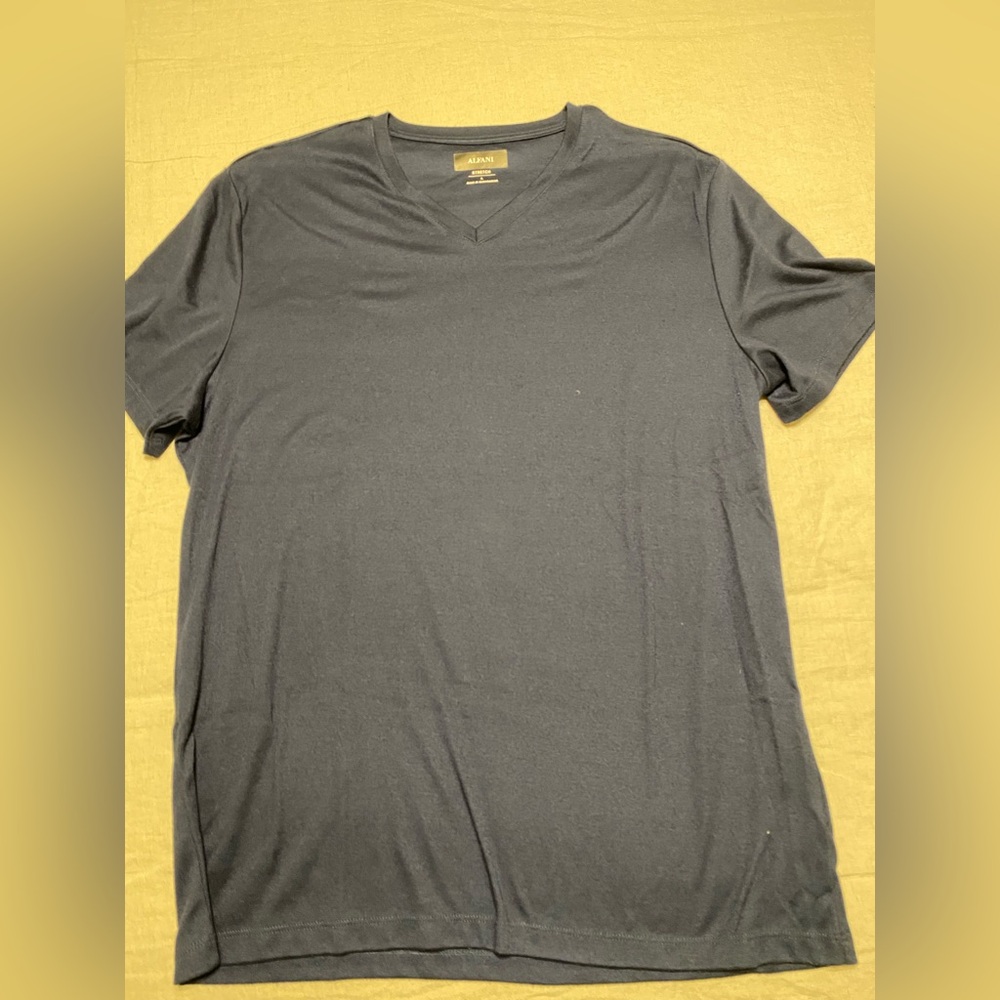 Alfani Deep Blue Stretch V-Neck Top